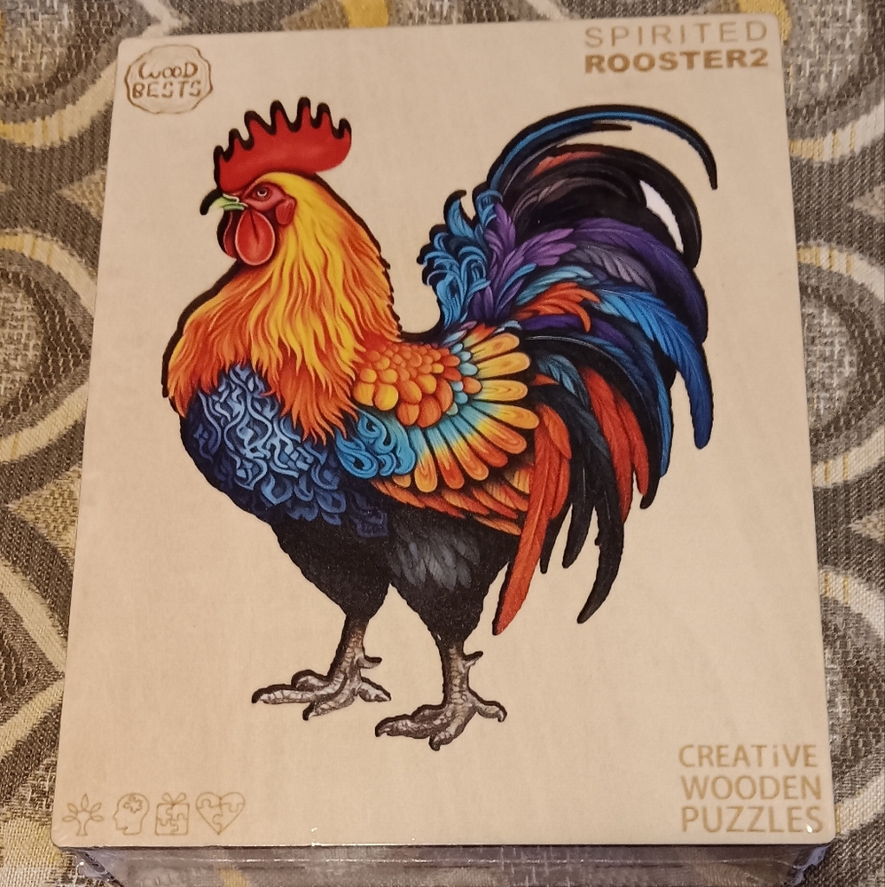 WOODBESTS Creative Woodwnd puzzell, Spirited Rooster2